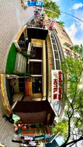 a ride in a building with a roller coaster at HOTEL Nh MAJESTIC in Bangalore