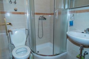 a bathroom with a shower and a toilet and a sink at Marea in Veli Lošinj +26 photos