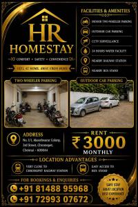a flyer for a car dealership with cars and motorcycles at HR home stay in Chennai