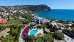 an aerial view of a resort and the ocean at Hotel Boutique Ideal in Forio d'Ischia