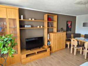 a living room with a television and a dining room at Fewo Schwarzwald Von Oben - Kniebis in Freudenstadt +32 photos