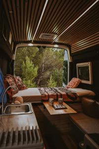 a view of the inside of an rv with a window at Campervan Montenegro RV in Bar