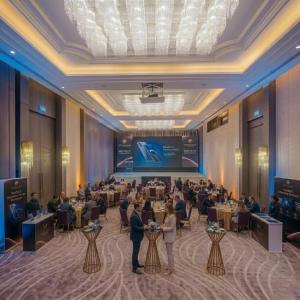 a group of people in a large room with tables at Khalidia Palace Hotel Dubai in Dubai +114 photos