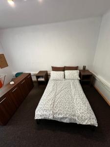 a bedroom with a large bed in a room at LUMON Ultra Central Apartman in Târgu-Mureş
