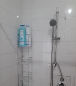 a shower with two shelves in a bathroom at Doroteafarm, dove saltiamo sull'amore e i sogni in Scalea +32 photos