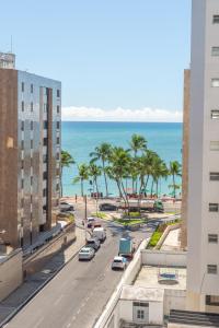 a view of the beach from a building at Ritz Praia Hotel in Maceió