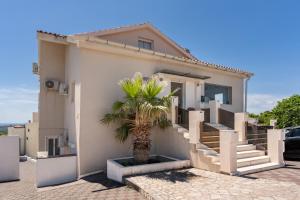 a house with a palm tree in front of it at Vila Martina in Novalja