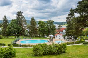 an image of a swimming pool in a park at Lipno Lake Resort in Lipno nad Vltavou
