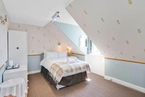 a bedroom with a bed in a attic at GuestReady - Links View in Edinburgh