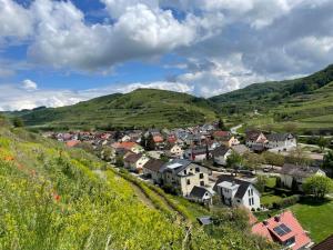 a small town in the hills with houses at Apartment Wendehals in Vogtsburg