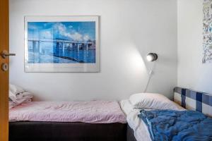 a bedroom with two beds and a picture on the wall at LF12011-Spottrup-Vadumvej-1-E in Spottrup
