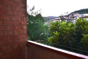 a view of a garden from a balcony at Vicolo della Chiusa in Rosia
