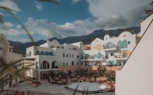 a view of the hotel from the courtyard at IONEO Dhermi in Dhërmi