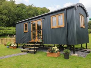 ein winziges Haus auf einem Hof ausgestellt in der Unterkunft Cwtch Y Bugail 2 in Llandeilo