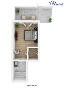 a floor plan of a apartment at Quiet Studio near Glen Park in San Francisco