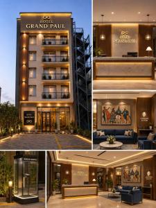 a collage of photos of a grand pallott hotel at Hotel Grand Paul in New Delhi