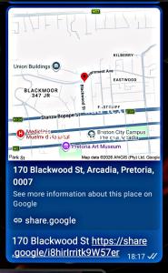 a screenshot of the blackwood st website at Victoria City Lodge in Pretoria