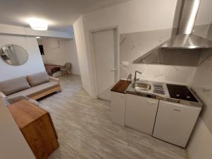 a kitchen with a couch and a sink in a room at Juraj apartman studio in Brdovec