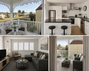 a living room and kitchen of a house at Albert Number 6 in Whitianga