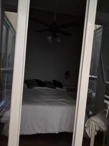 a bedroom with a bed and a ceiling fan at Ana Ines in Santiago del Estero