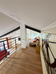 a bedroom with a bed and a balcony on a ship at Résidence les Caraibes in Sérignan +141 photos