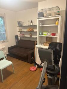 a living room with a couch and a chair at Malkom house in Gien