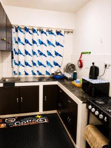 a kitchen with a stove and a counter top at Eldo oasis in Eldoret