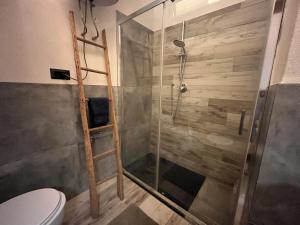 a bathroom with a shower and a toilet at Appartamento Grande Cervino - Il Lupo Affitta in Antey-Saint-André +21 photos