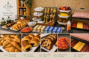 a collage of pictures of different types of food at Hostal El Faro in Chipiona