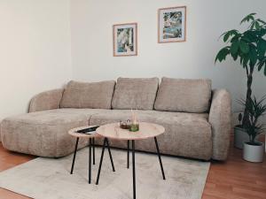 a living room with a couch and a table at Stella Verde in Vršac