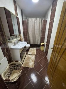 a bathroom with a sink and a toilet at DrimResidence in Struga