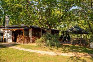 a house with a tree and a gazebo at Bikers camp in Poreč