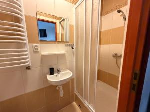 a bathroom with a sink and a toilet and a shower at Spokojna Zagroda in Biały Dunajec +53 photos