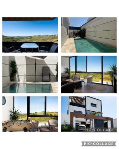 a collage of four pictures of a house at Villa 4 chambres avec piscine in Tangier