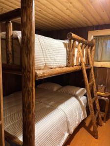 two bunk beds in a log cabin withthritisthritisthritisthritisthritisthritisthritisthritis at Terra Experience in Shippagan +21 photos