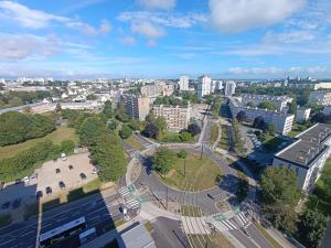 an aerial view of a city with tall buildings at Vannes in Brest