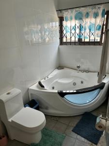 ein Badezimmer mit Badewanne und Toilette in der Unterkunft Vip holiday inn in Aiyimensa