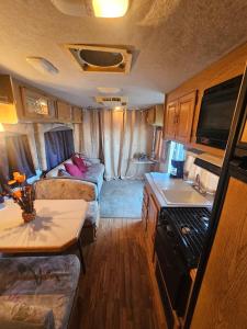 a small kitchen and living room in a caravan at Casa Rodante Tony 1 in San Felipe