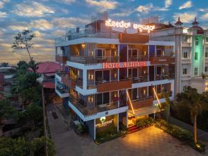 an overhead view of a hotel at dusk at Hotel Altitude Coorg in Madikeri