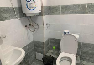 a bathroom with a toilet and a sink at Дом у Айбека in Tamga