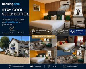 a collage of pictures of a hotel room at Village Limits Bed and Breakfast Rooms in Woodhall Spa