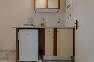 a kitchen with a counter and a refrigerator at Domus Alta in Tsilivi