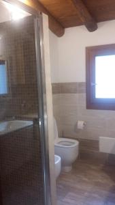 a bathroom with a toilet and a sink and a shower at KaraA'mare in San Teodoro