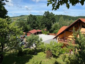 an aerial view of a house and trees at Vila Gemenii in Sovata