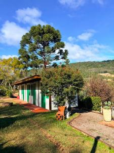 a house with a tree in the yard at Linha Nova Glamping in Gramado +19 photos