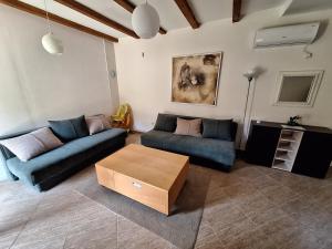 a living room with a couch and a coffee table at Salatić-Lekić apartmani in Čanj