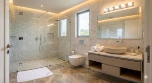 a bathroom with a sink and a toilet and a shower at Villa Italia Boutique in Mamaia Sat/Năvodari +94 photos