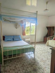 a bedroom with a bed with a canopy at Villa Étage Z Irma in Antsiranana