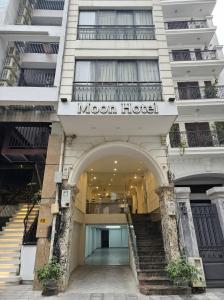an entrance to the moon hotel in london at Moon Luxury Hotel in Hanoi