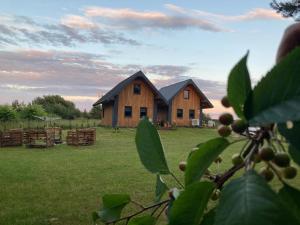 a house in the middle of a field at Leśny zakątek in Wisełka